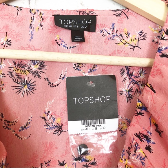 TOPSHOP Off Duty Pink Ruffle Tea Dress - Picture 4 of 8